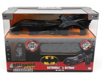 BATMAN Batmobile With Batman Figures 1989, Black Red