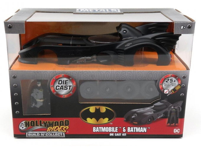 BATMAN Batmobile With Batman Figures 1989, Black Red