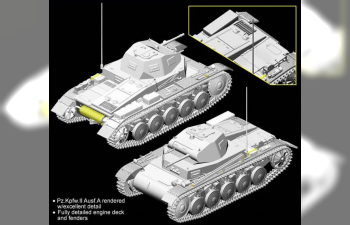 Сборная модель Немецкий легкий танк Pz.Kpfw.II Ausf.A с интерьером