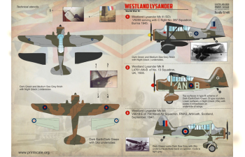 Декаль Westland Lysander