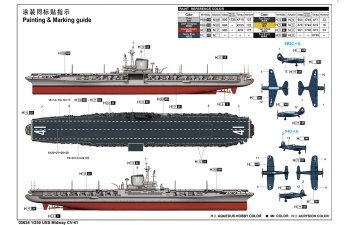 Сборная модель тяжёлый американский авианосец Midway CV-41 1945