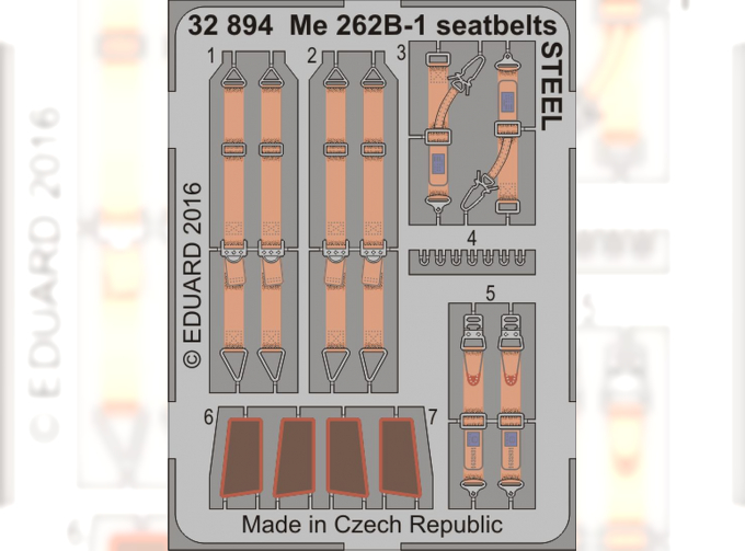 Фототравление для Me 262B-1 ремни СТАЛЬ