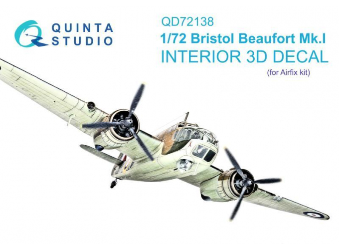 3D Декаль интерьера кабины Bristol Beaufort Mk.I (Airfix)