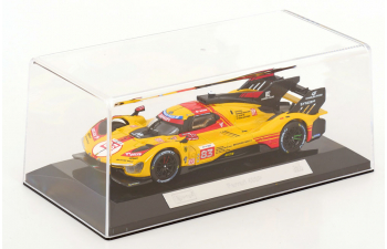 FERRARI 499p 3.0l Turbo V6 Team Af Corse №83 24h Le Mans (2024) Robert Kubica - Robert Shwartzman - Yifei Ye - With Showcase, Yellow Red