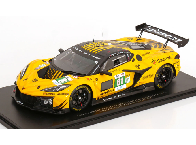 CHEVROLET Corvette Z06 GT3.R 5.5L V8 TEAM TF SPORT №81 3rd LMGT3 class 24h LeMans 2025 (35th Overall ranking) Rui Andrade, Charlie Eastwood, Tom Van Rompuy