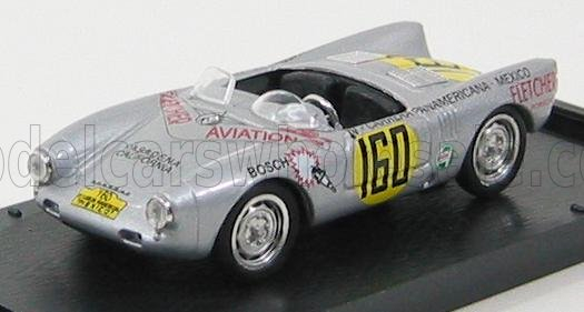 PORSCHE 550 Rs Carrera Mexico 1953 Hans Herrmann, Silver