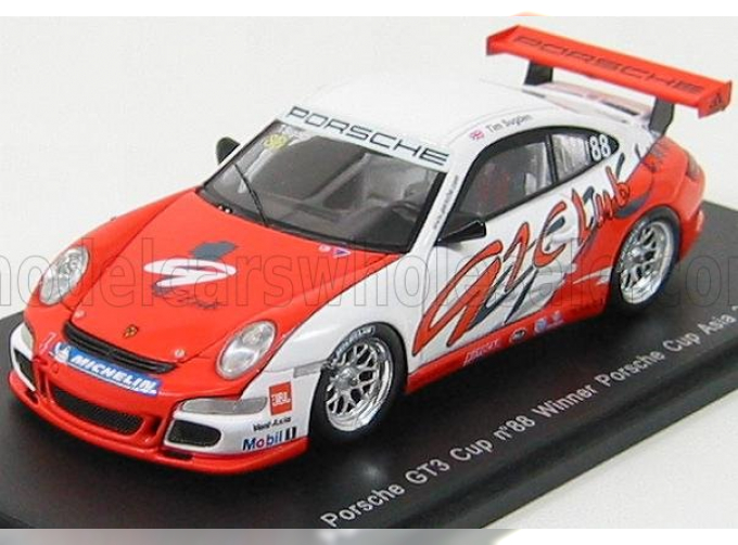 PORSCHE 911 997 Gt2cup N88 Winner Asia Cup (2007) T.Sugden, Orange White