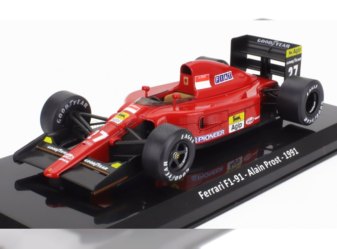 FERRARI F1 F1-91 №27 Season (1991) Alain Prost - Con Vetrina - With Showcase, Red Black