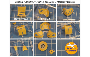 Маска окрасочная F6F-5 / F6F-5N Hellcat / Hellcat Mk.II (HOBBYBOSS #80339, #80341, #80361) + маски на диски и колеса