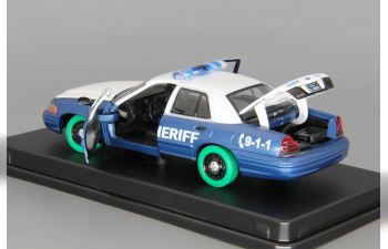 FORD Crown Victoria Police Interceptor "Rick and Shane's" из т/с "Ходячие мертвецы" (2001), blue / white (Зеленые колёса!)