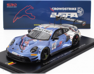 PORSCHE 911 992 Gt3 R 4.2l Team Ebm №61 24h Spa (2024) Adrian D'silva - Kerong Li - Earl Bamber - Brendon Leitch, Light Blue Silver