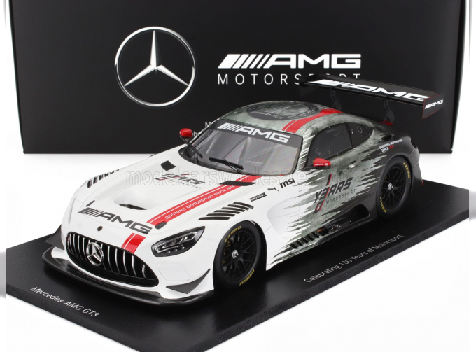 MERCEDES BENZ Amg Gt3 130th Anniversary Motorsport №130 Racing (2024), White Grey