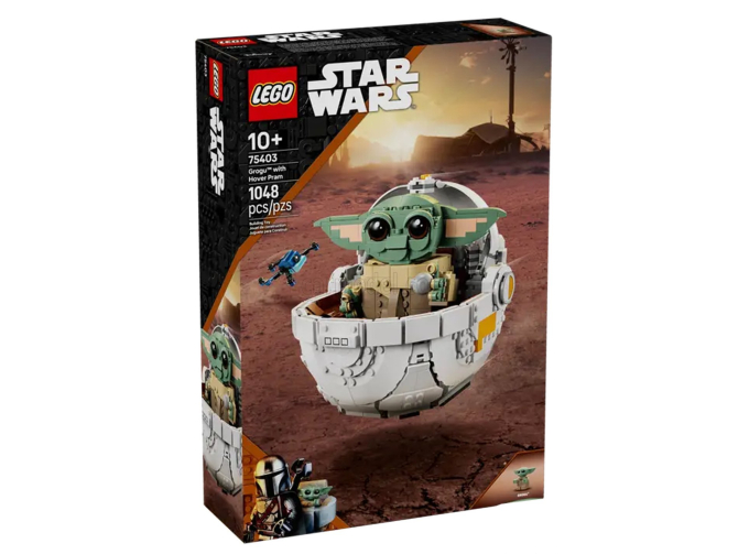 Сборная модель фигурка Star Wars - Grogu With Hover Pram - 1048 штук