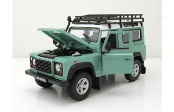 Land Rover Defender Off Road с верхним багажником, зеленый с белым