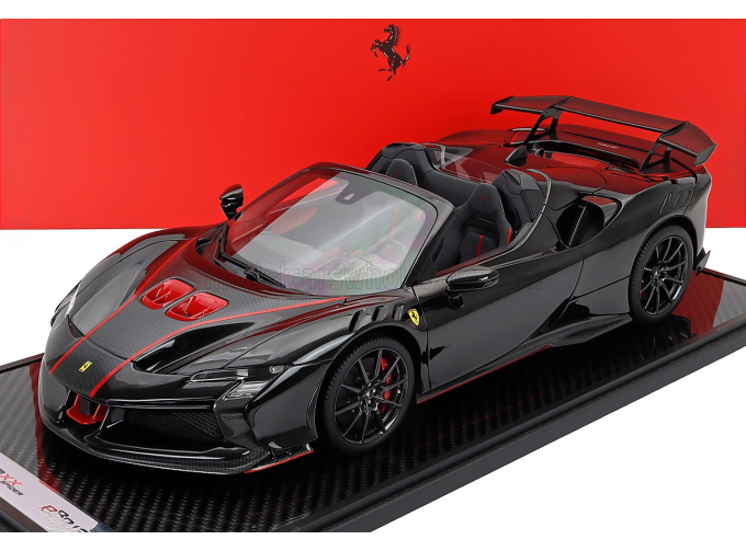 FERRARI Sf90 Xx Stradale Spider (2024) - Con Vetrina - With Showcase, Nero Daytona - Red Carbon Black