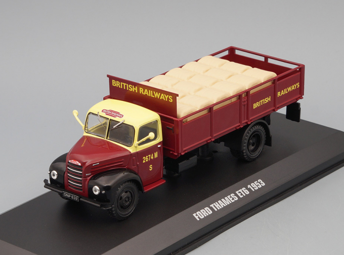 FORD Thames ET6 "British Railways" (бортовой грузовик) 1953 dark red / yellow