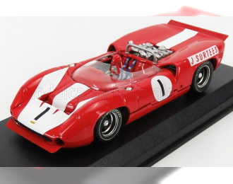 LOLA T70 Mkii Spider N1 Winner Brands Hatch Guard Trophy (1966) J.Surtees, Red White