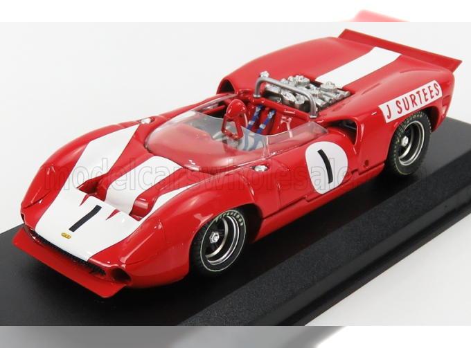 LOLA T70 Mkii Spider N1 Winner Brands Hatch Guard Trophy (1966) J.Surtees, Red White