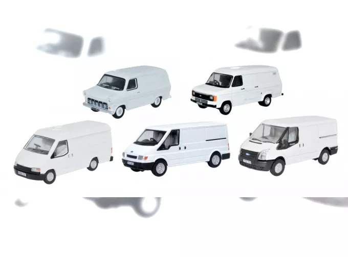 Набор из 5-ТИ моделей FORD Transit (1/2/3/4/5), белый