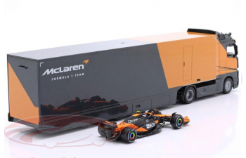 MERCEDES-BENZ Actros 2 Gigaspace transporter with McLAREN MCL38 #4 Lando Norris (2024)