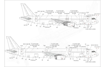 Декали для Airbus A32x тех. надписи для модели фирмы "Звезда"