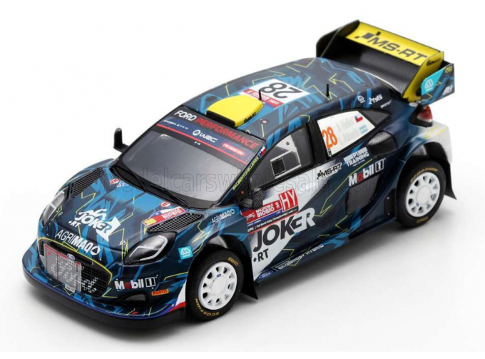 FORD Puma Rally1 Team Ford World Rally M-sport №28 Rally Chile (2023) Alberto Heller - Luis Ernesto Allende, Blue Yellow Red