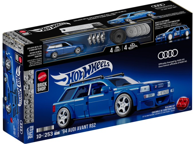 Сборная модель AUDI A4 Rs2 Avant Sw Station Wagon (1994)  253 Pcs + Audi  A4 Rs2 1/64 Scale, Blue