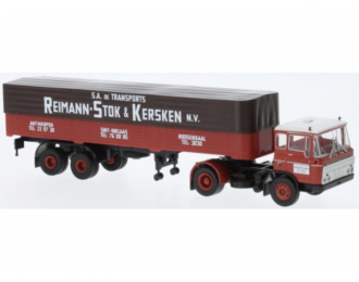 DAF FT 2600 PP-SZ седельный тягач с полуприцепом Reimann-Stok & Kersken (Nl) (1962), красный