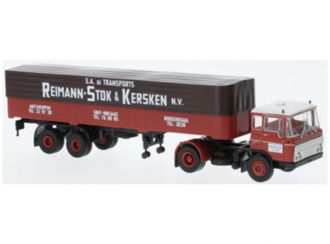 DAF FT 2600 PP-SZ седельный тягач с полуприцепом Reimann-Stok & Kersken (Nl) (1962), красный