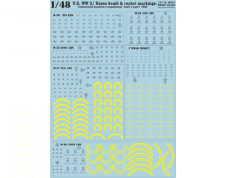 Декаль Technical inscriptions and marks of airbombs USAF. The second world war and Korea