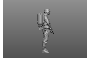 Фигурка Немецкий солдат с огнемётом (под покраску)