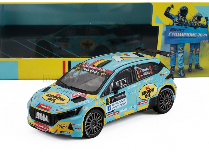 HYUNDAI I20 N Rally2 №3 2nd Rally Spa (2024) Cedric Cherain - Damien Withers, Light Blue Yellow