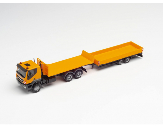 Iveco Trakker 6×6 Valník s Přívěsem Lowboy, yellow