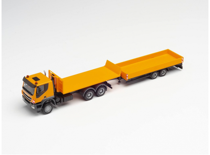 Iveco Trakker 6×6 Valník s Přívěsem Lowboy, yellow