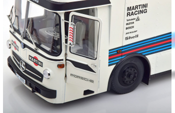 MERCEDES-BENZ O317 Truck Car Transporter Porsche Martini Racing (1968), white blue