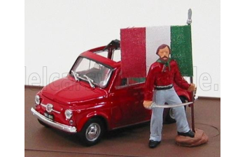 FIAT 500 Giuseppe Garibaldi - Lo Sbarco Delle 1000 500 Rosse A Marsala 11 Maggio (1960) - 150th Anniversario Unita' D'italia 1861-2011, Red