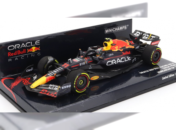 RED BULL F1 Rb18 Team Oracle Red Bull Racing №11 Hungarian Gp (2022) Sergio Perez, Matt Blue Yellow Red