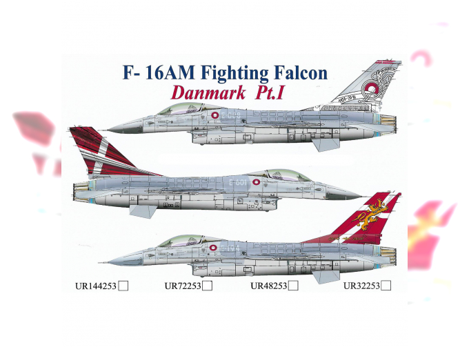 Декаль для F-16AM Fighting Falcon Danmark Pt.1