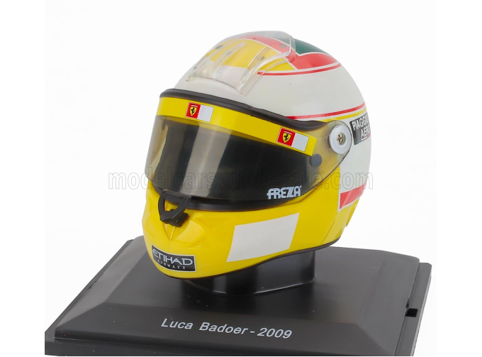 HELMET F1 Casco Helmet Luca Badoer Team Scuderia Ferrari F60 Season (2009), White Yellow