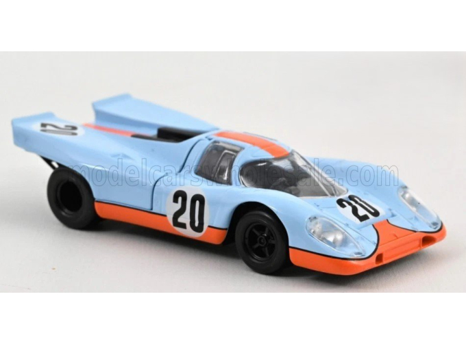 PORSCHE 917k 4.5l Team John Wyer Automotive Engineering Ltd Gulf №20 24h Le Mans (1970) Jo Siffert - Brian Redmann, Light Blue Orange