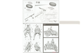 Сборная модель German Panzer I Ausf.B & Motorcycle Zündapp KS750 w/sidecar