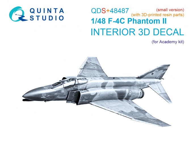 3D Декаль интерьера для F-4C Phantom II (Academy) (малая версия) (с 3D-печатными деталями)