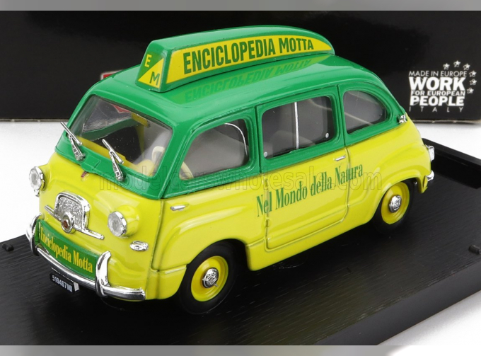 FIAT 600 MULTIPLA - ENCICLOPEDIA MOTTA (1956), YELLOW GREEN