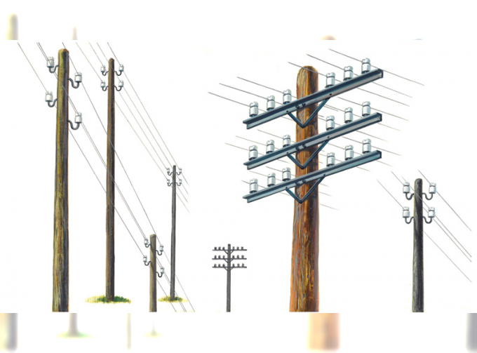 Сборная модель Телеграфные столбы