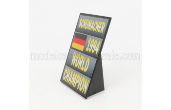 ACCESSORIES F1 World Champion Plate Pit Board - Benetton B194 Ford Mild Seven №5 Season (1994) Michael Schumacher, Grey Black Yellow