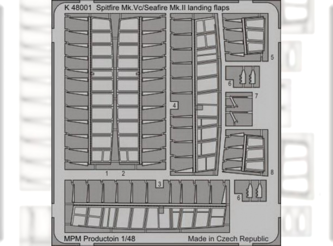 Фототравление Spitfire Mk.Vc/Seafire Mk.II landing flaps
