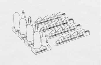 Аксессуары для моделей военной техники Американская 250 фунтовая бомба AN-M57A1 (4 шт)
