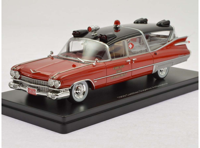 CADILLAC Superior Ambulance "Chicago Fire Department" (пожарная медицинская помощь) 1959 Red