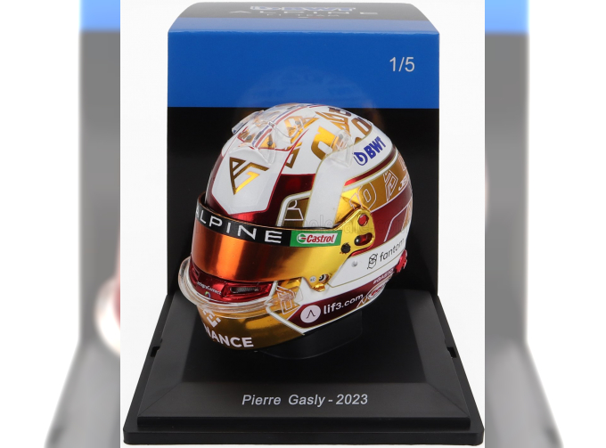 BELL HELMET F1 Casco Helmet Renault A523 Team Bwt Alpine №10 Season (2023) Pierre Gasly, White Gold Red