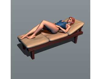 Фигура Красотка на шезлонге 3 (масштаб 1:24), окрашенная